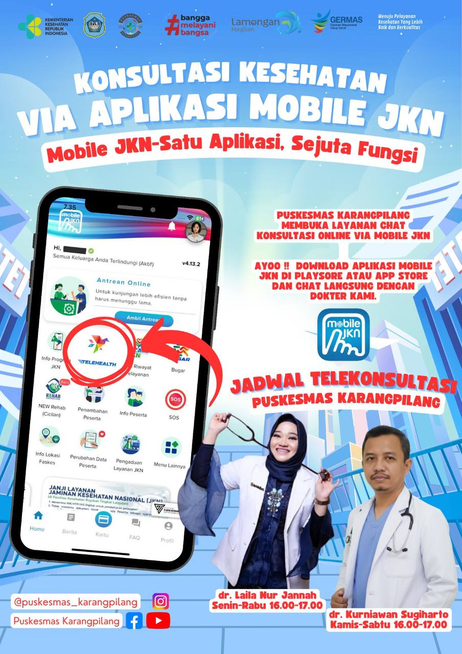 Foto: Konsultasi Kesehatan Online via Aplikasi Mobile JKN di Puskesmas Karangpilang