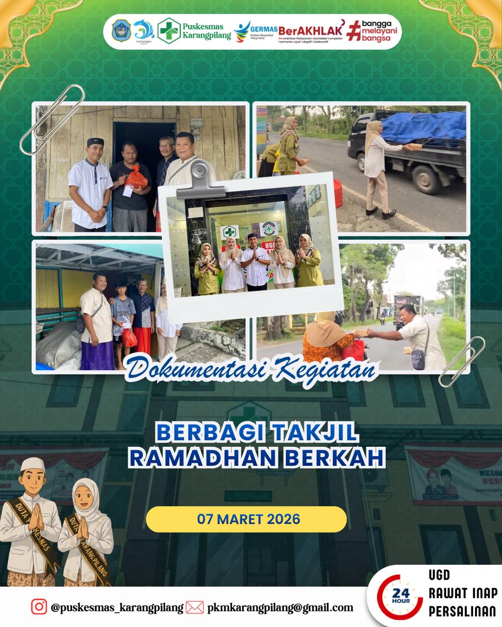 Foto: Puskesmas Karangpilang Berbagi Takjil di Bulan Ramadhan
