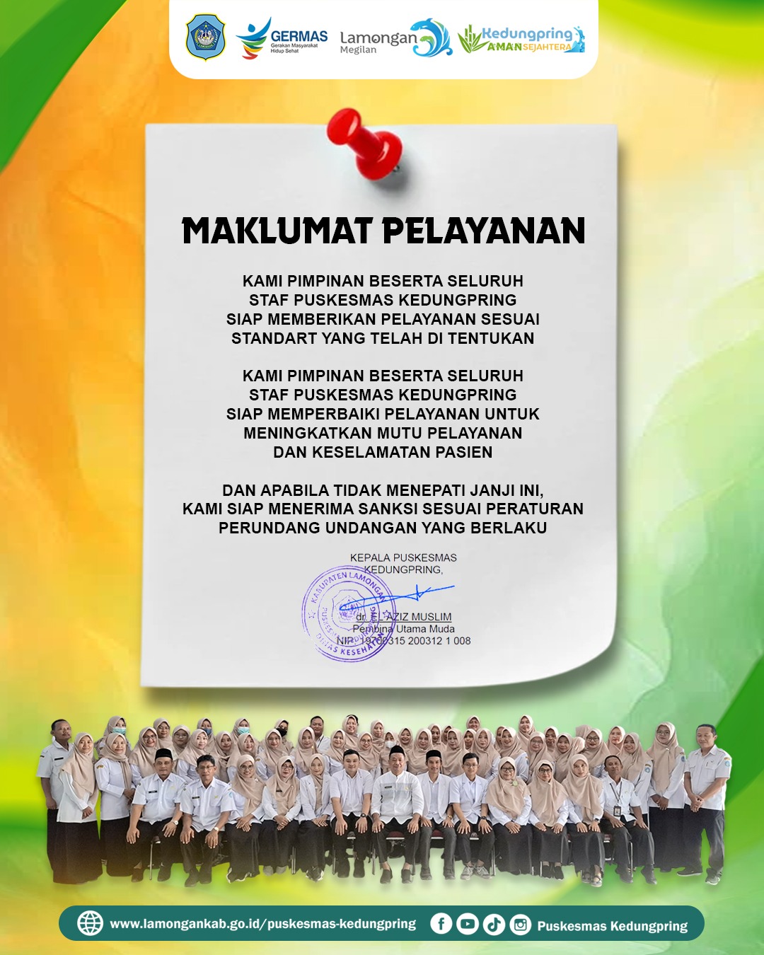 Foto: MAKLUMAT PELAYANAN PUSKESMAS KEDUNGPRING