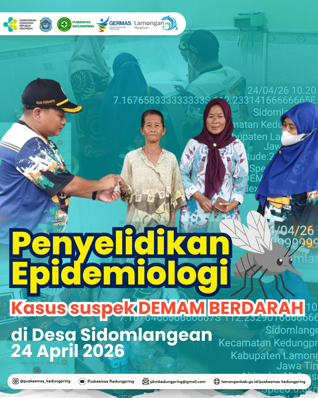 Foto: PENYELIDIKAN EPIDEMIOLOGY KASUS SUSPEK DEMAM BERDARAH DI DESA SIDOMLANGEAN