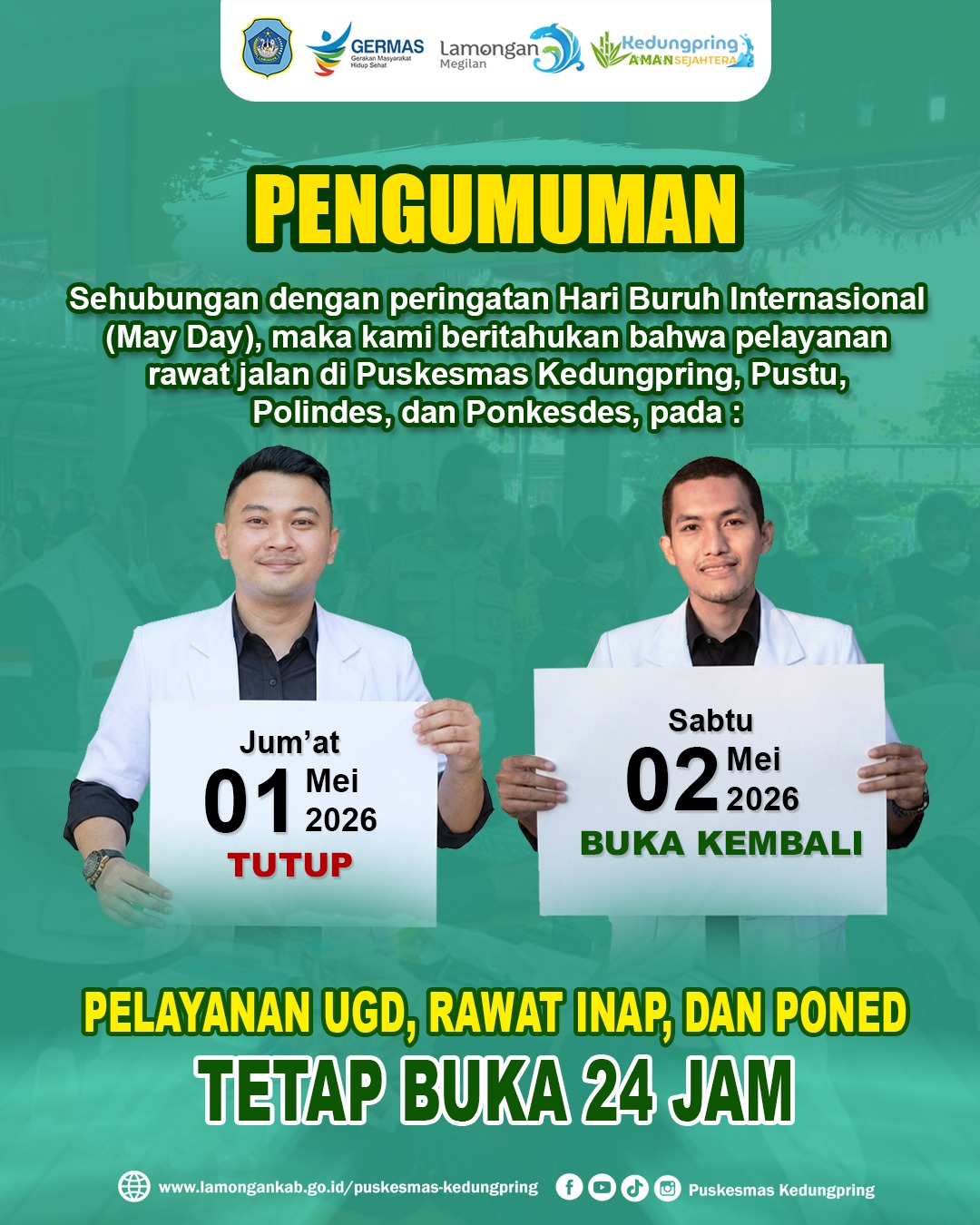 Foto: PEMBERITAHUAN LIBUR HARI BURUH INTERNASIONAL (MAY DAY) 01/05/2026