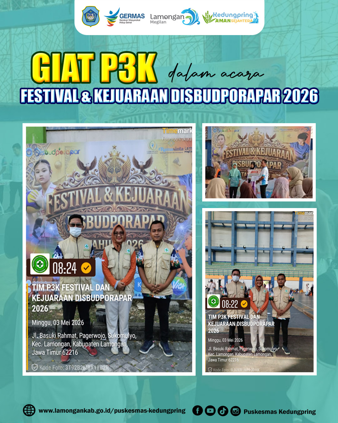 Foto: GIAT P3K DALAM ACARA FESTIVAL & KEJUARAAN DISBUDPORAPAR TAHUN 2026