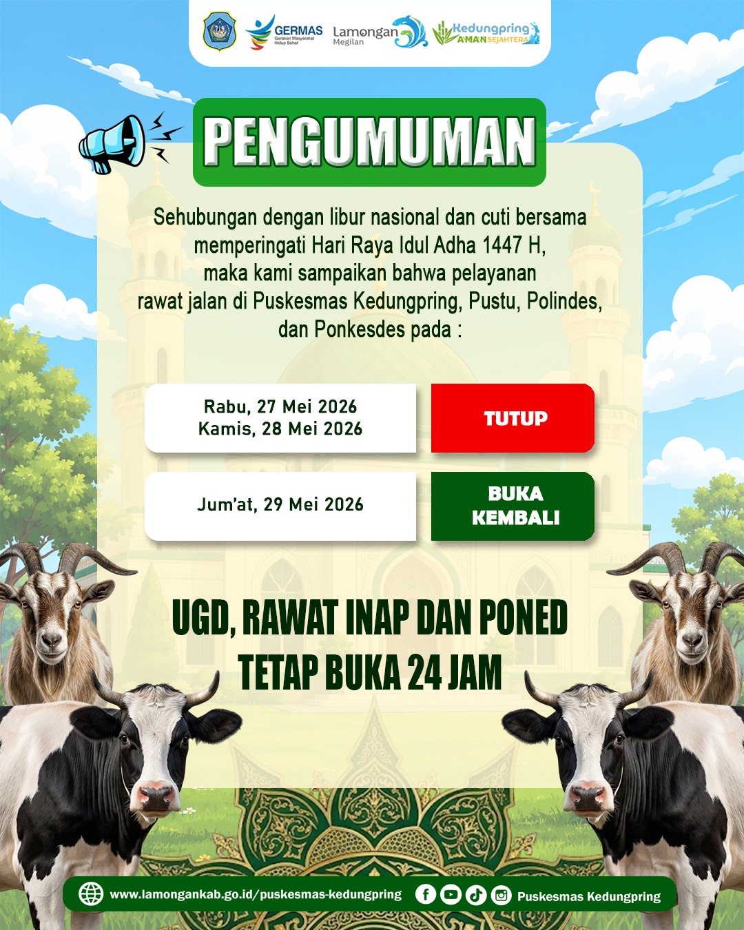 PENGUMUMAN LIBUR DAN CUTI HARI RAYA IDUL ADHA 1447 H