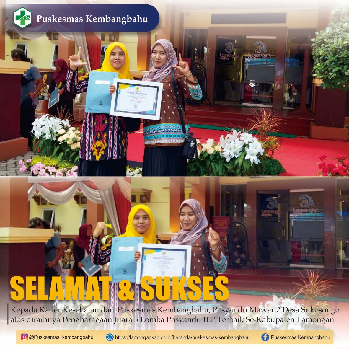 Foto: SELAMAT & SUKSES ATAS DIRAIHNYA JUARA 3 POSYANDU ILP TERBAIK