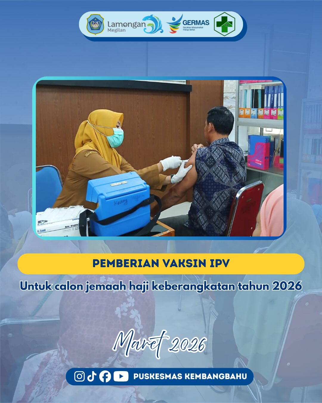 Foto: Pemberian vaksin IPV untuk para Calon Jemaah Haji keberangkatan tahun 2026