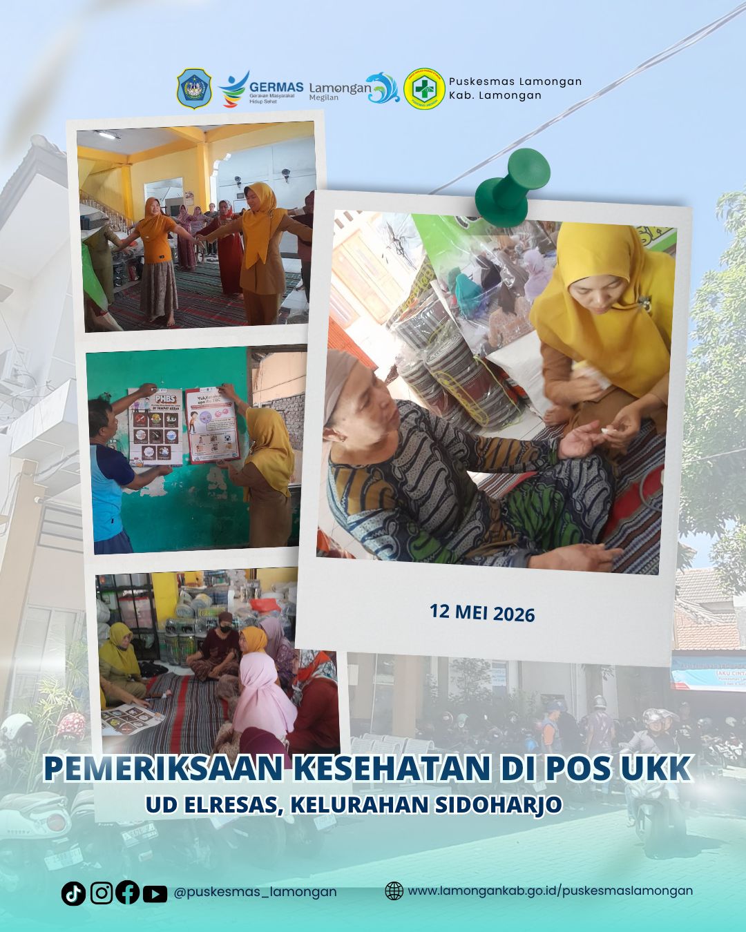 Foto: PEMERIKSAAN KESEHATAN DI POS UPAYA KESEHATAN KERJA DI POS UKK UD ELRESAS