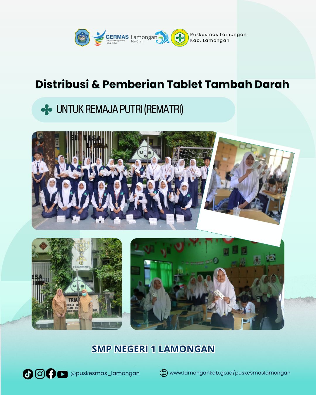 Foto: DISTRIBUSI & PEMBERIAN TABLET TAMBAH DARAH DI SMP NEGERI 1 LAMONGAN