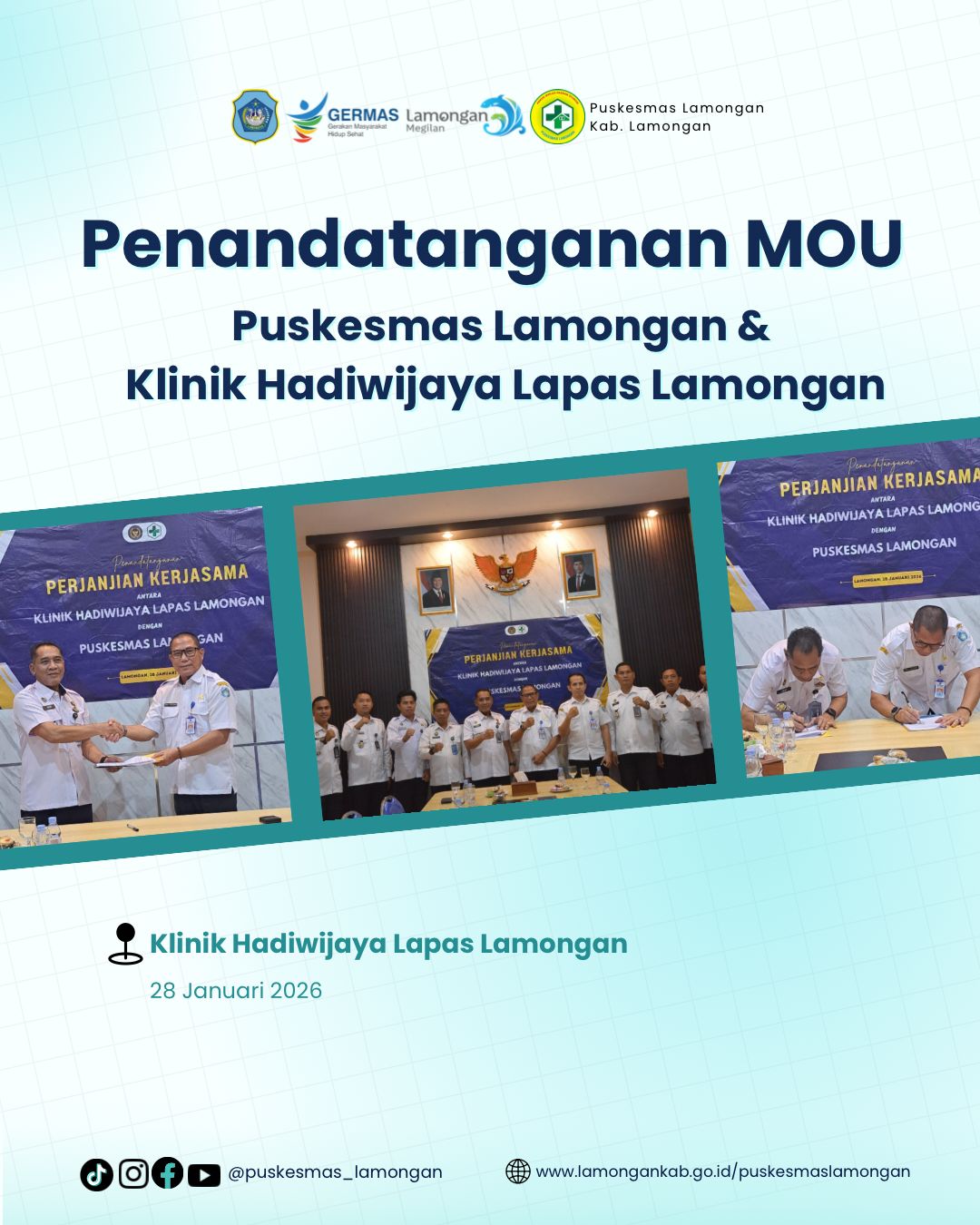 Foto: Pendatangan MOU Puskesmas Lamongan & Klinik Hadiwijaya Lapas Lamongan