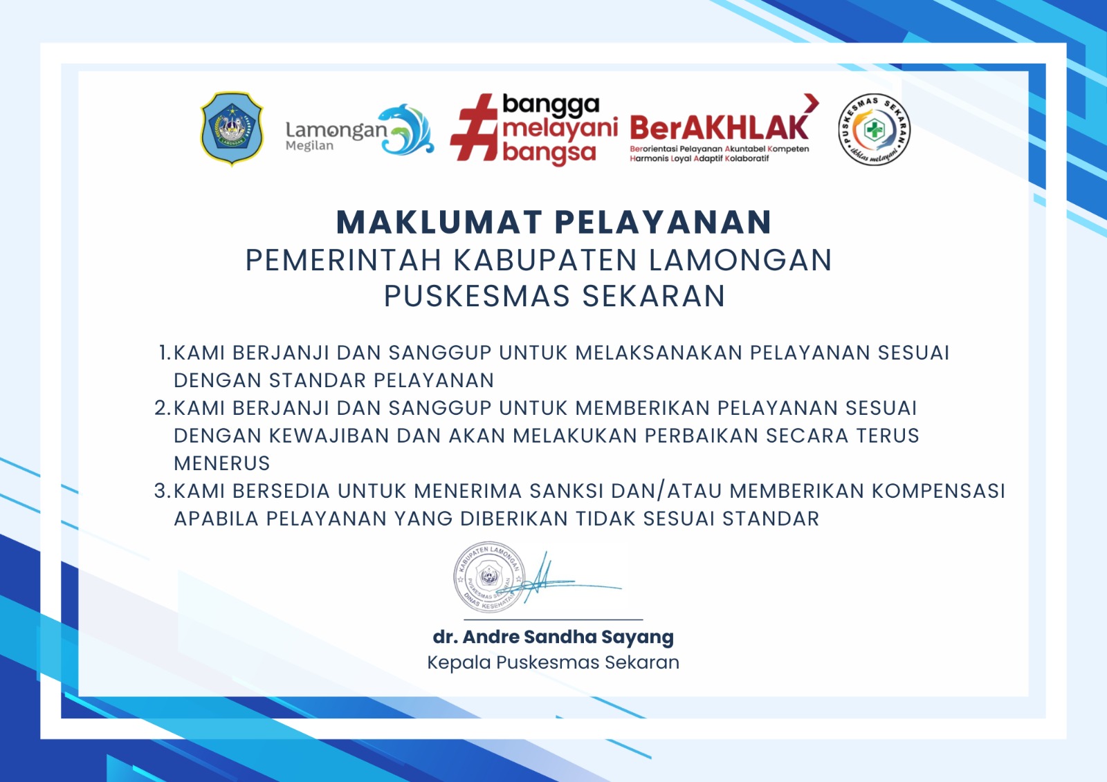 Foto: MAKLUMAT PELAYANAN PUSKESMAS SEKARAN 2026