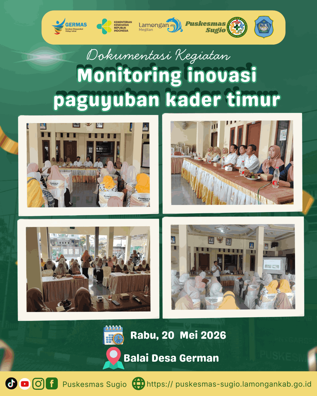 Foto: Optimalkan "Pesanan Cantik Masgio", Paguyuban Kader Timur Gencarkan Monitoring Jentik dan PSN