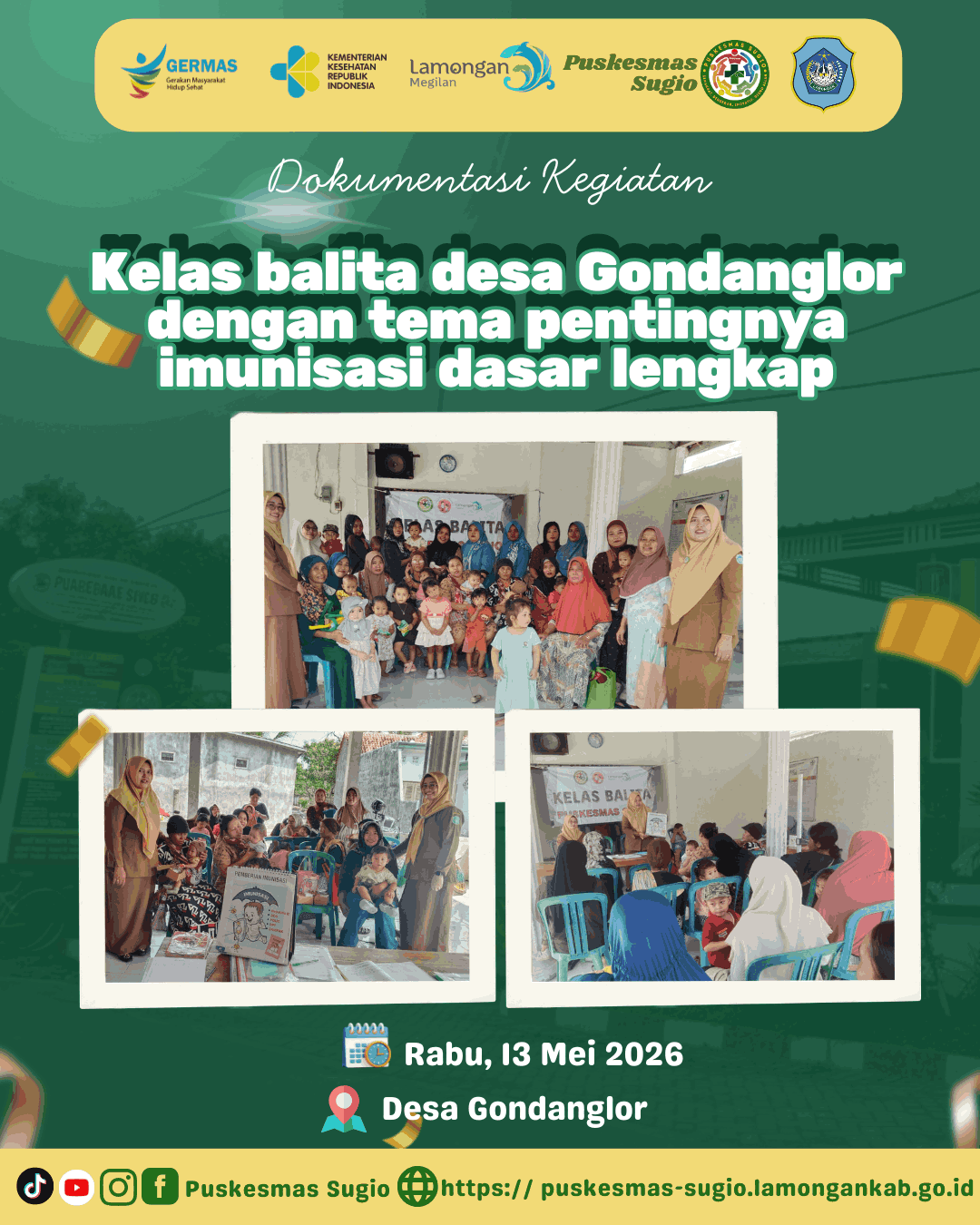 Foto: Edukasi Ibu Hebat, Puskesmas Sugio Gelar Kelas Balita di Desa Gondanglor Bahas Pentingnya Imunisasi