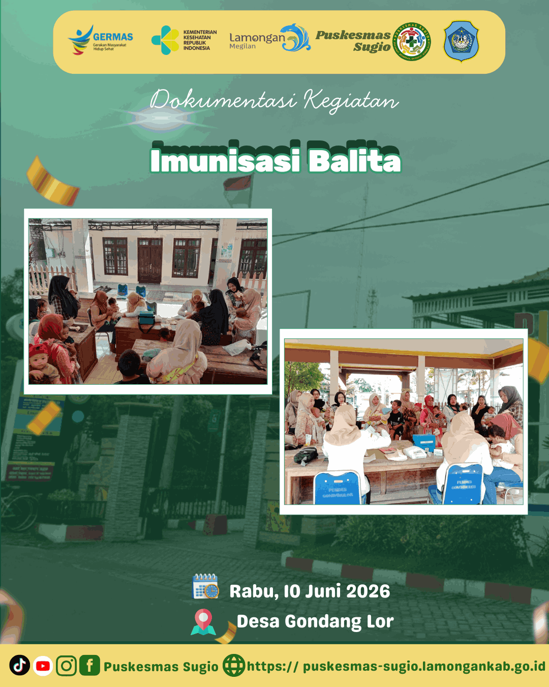 Foto: Tingkatkan Kualitas Kesehatan Generasi Masa Depan, Puskesmas Sugio Gelar Imunisasi Balita di Desa Gondang Lor
