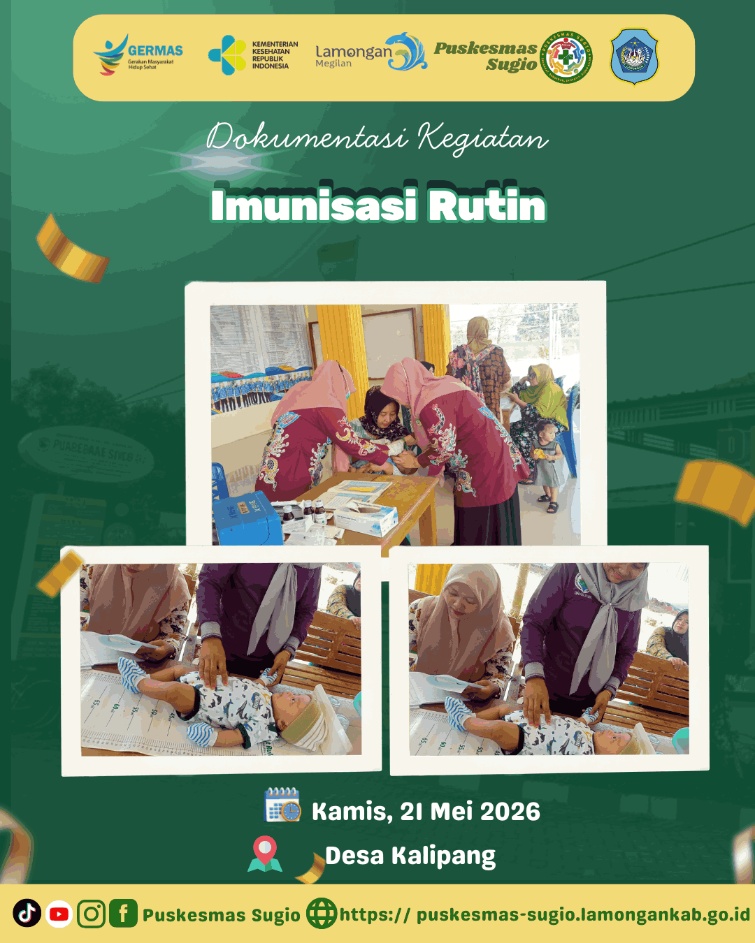 Foto: Berikan Perlindungan Maksimal Sejak Dini, Puskesmas Sugio Sukses Gelar Kegiatan Imunisasi di Desa Kalipang
