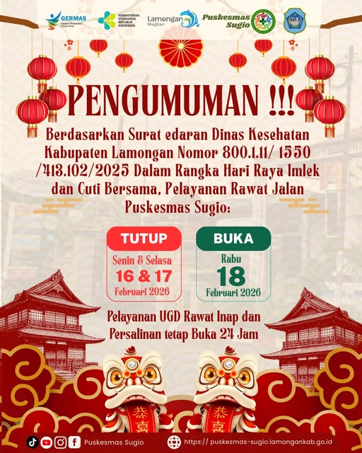 Foto: Layanan Kesehatan Tetap Siaga Selama Libur dan Cuti Bersama Imlek 2026 di Puskesmas Sugio