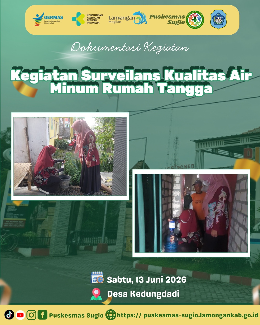 Foto: Jamin Keamanan Konsumsi Warga, Puskesmas Sugio Gelar Surveilans Kualitas Air Minum di Desa Kedungdadi