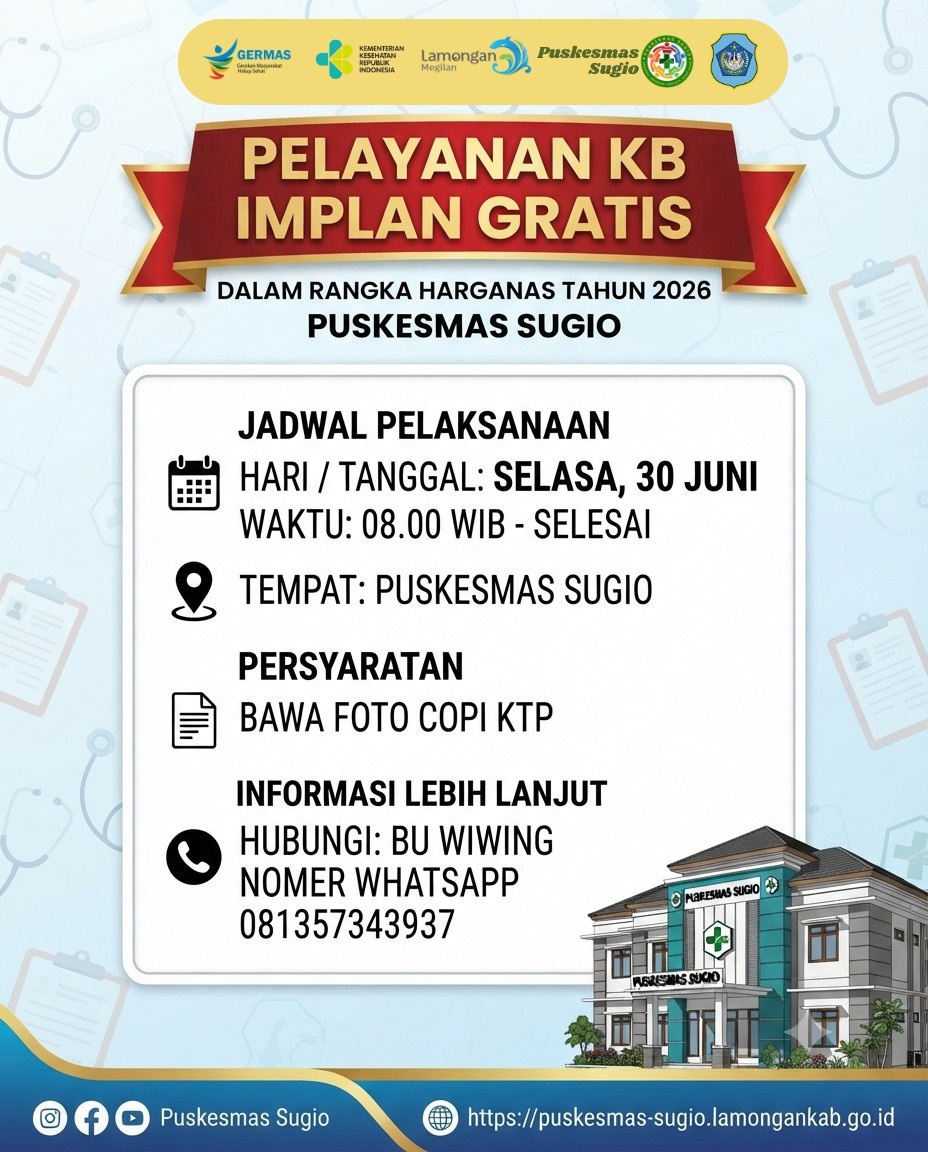 Foto: Peringati HARGANAS 2026, Puskesmas Sugio Hadirkan Pelayanan KB Implan Gratis