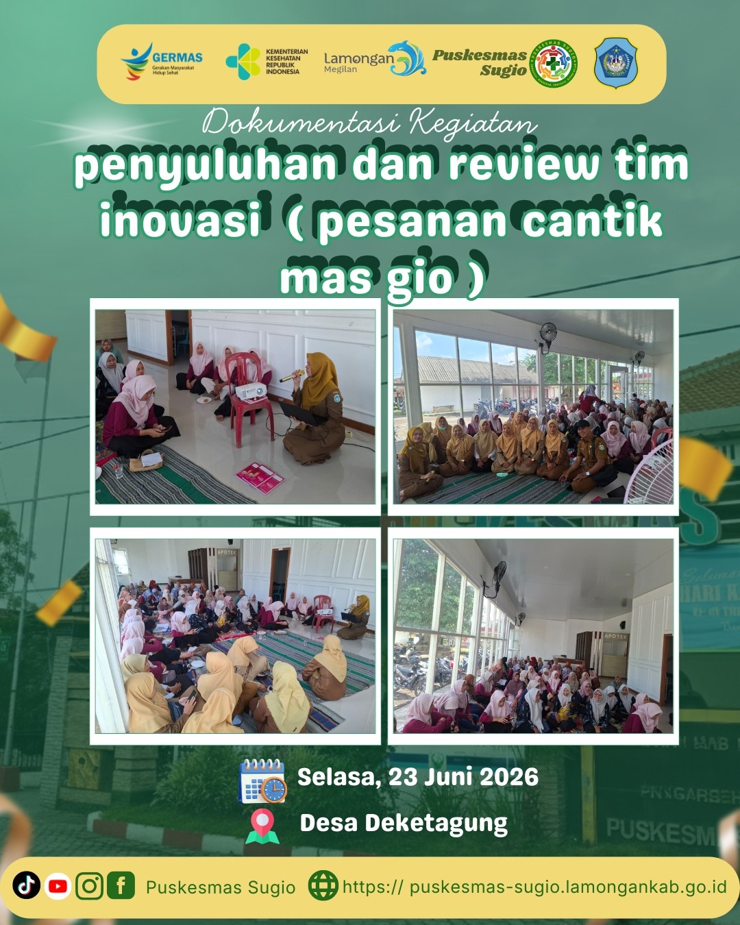 Foto: Perkuat Inovasi "Cantik Mas Gio", Puskesmas Sugio Lakukan Review Program Bersama Paguyuban Selatan