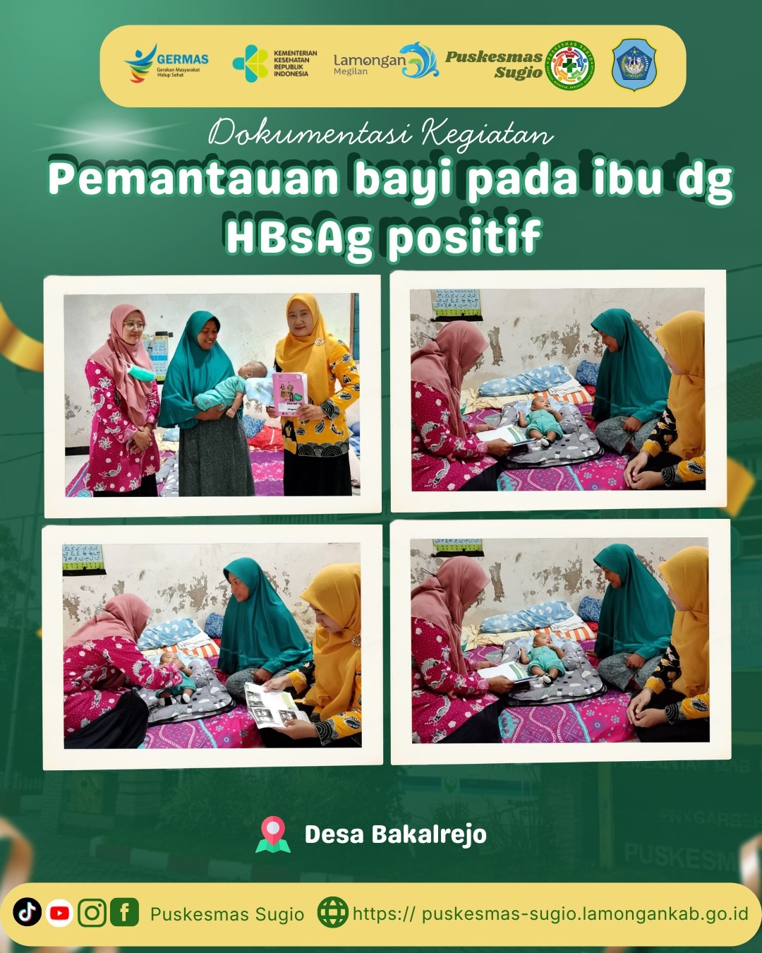 Foto: Putus Rantai Penularan Hepatitis B, Puskesmas Sugio Lakukan Pemantauan Bayi dari Ibu HBsAg Positif di Desa Bakalrejo