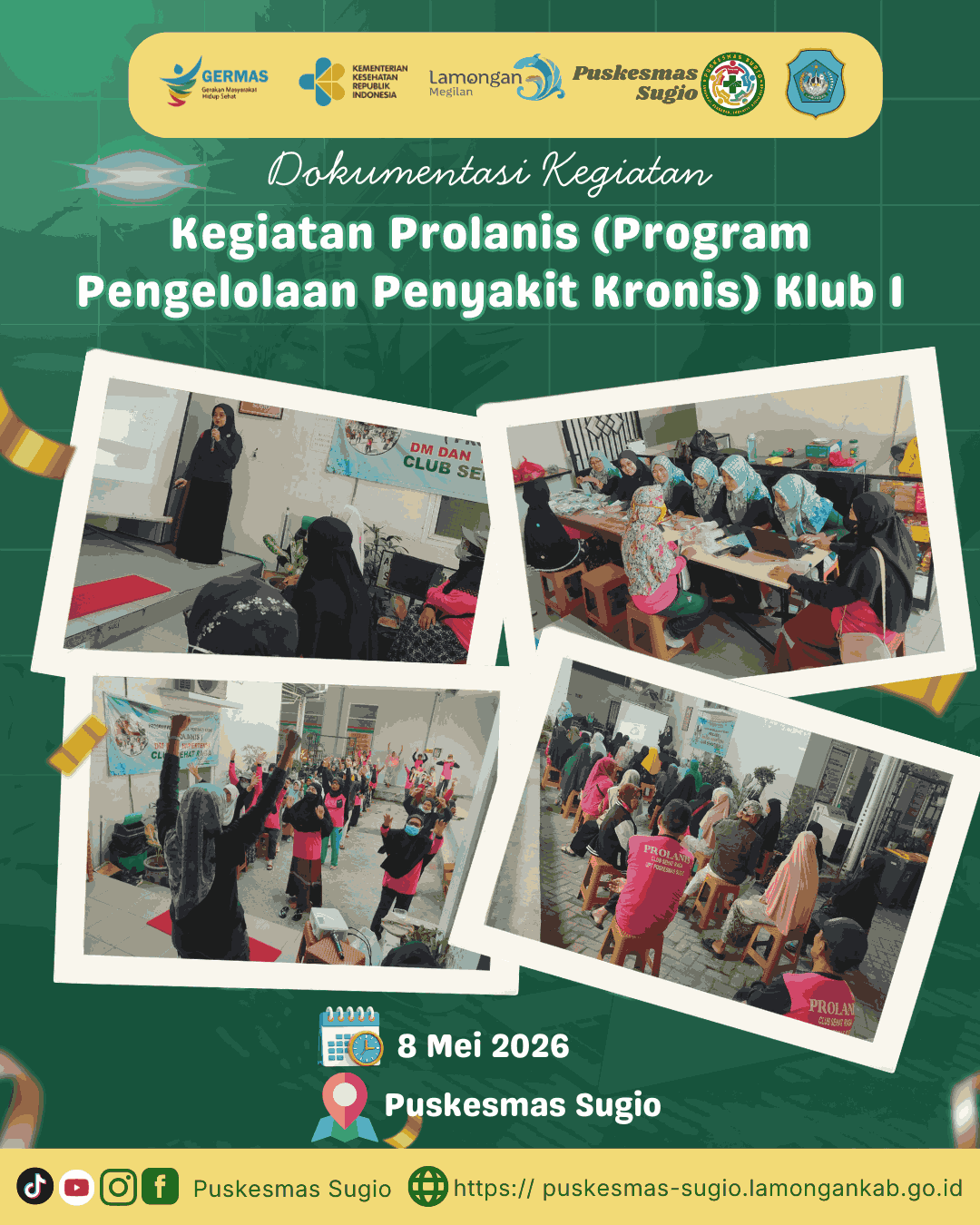 Wujudkan Lansia Tangguh dan Mandiri, Puskesmas Sugio Intensifkan Pendampingan Kesehatan melalui Prolanis Klub 1