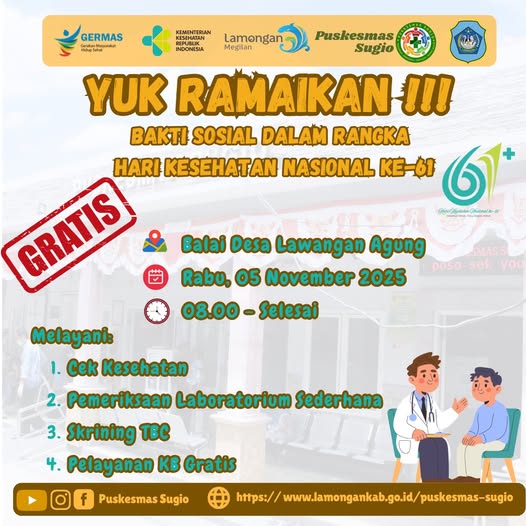 Pengumuman Kegiatan Pengobatan Gratis dalam rangka Hari Kesehatan Nasional