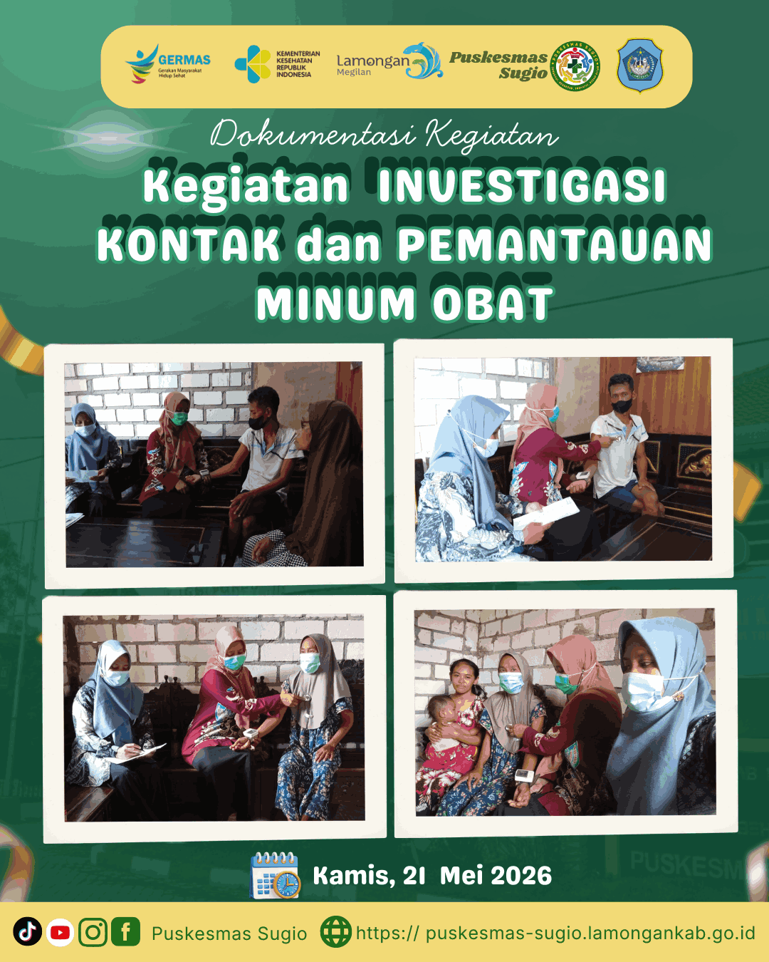 Foto: Putus Mata Rantai Penularan, Puskesmas Sugio Gencarkan Investigasi Kontak dan Pemantauan Minum Obat