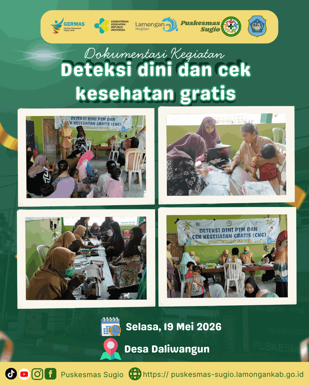Foto: Dekatkan Pelayanan, Puskesmas Sugio Gelar Deteksi Dini dan Cek Kesehatan Gratis di Desa Daliwangun