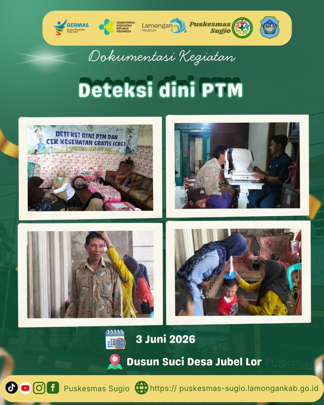 Foto: Tingkatkan Derajat Kesehatan Masyarakat, Puskesmas Sugio Gelar Deteksi Dini PTM di Dusun Suci