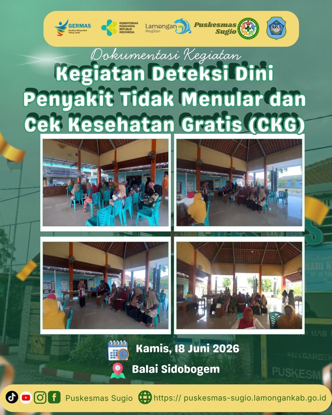 Foto: Wujudkan Masyarakat Sehat, Pemdes Sidobogem Gelar Cek Kesehatan Gratis dan Deteksi Dini PTM