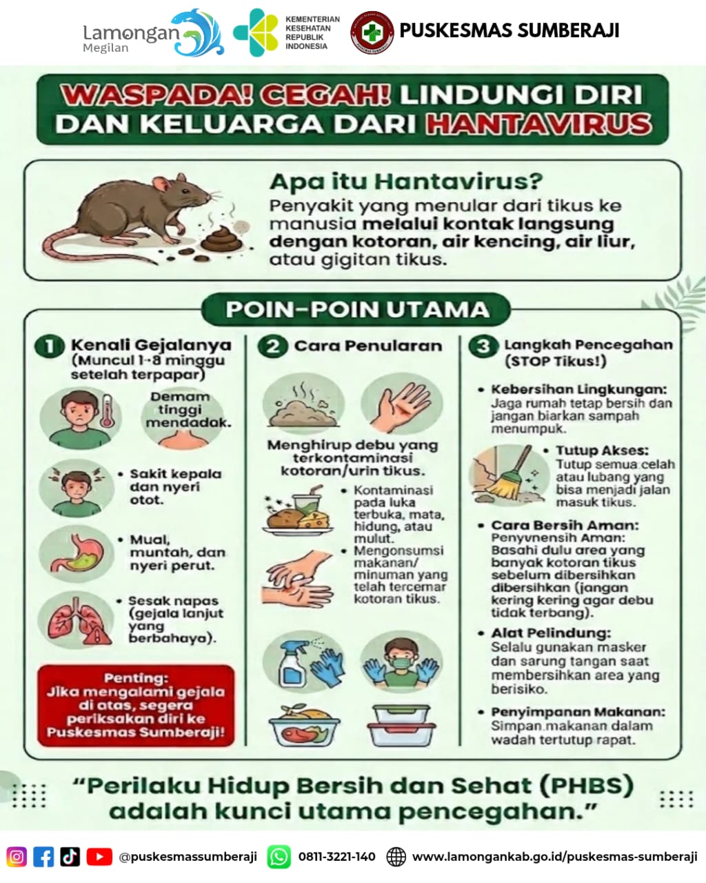 Waspada Hantavirus, Puskesmas Sumberaji Ajak Masyarakat Terapkan PHBS