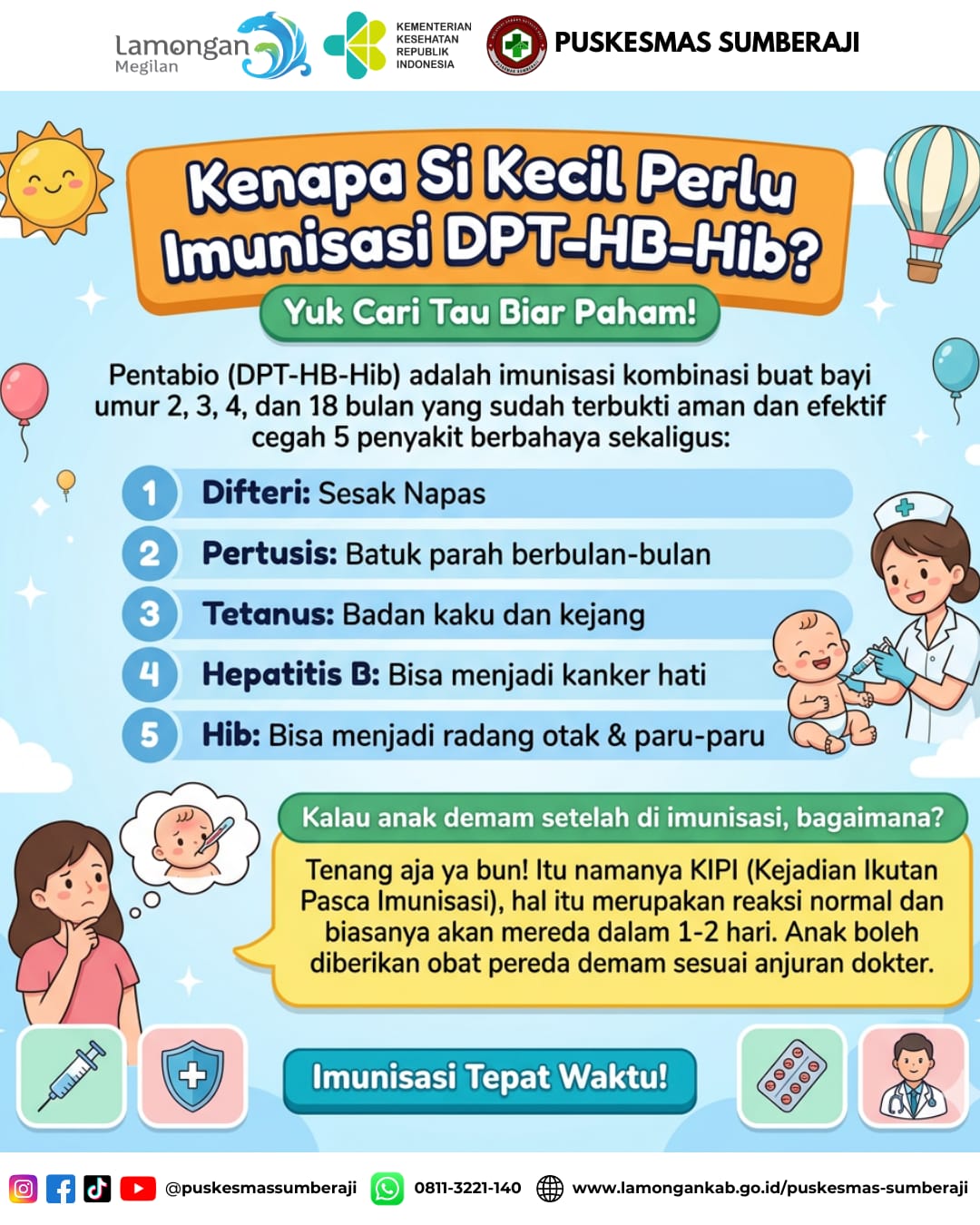 Foto: Kenapa Si Kecil Perlu Imunisasi DPT-HB-Hib?