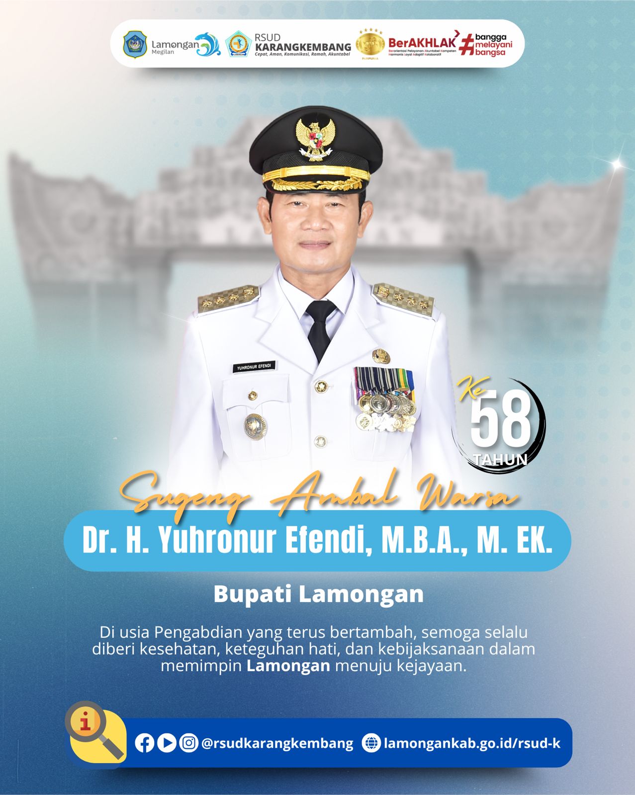 Foto: SUGENG AMBAL WARSA BAPAK BUPATI LAMONGAN KE-58 TAHUN