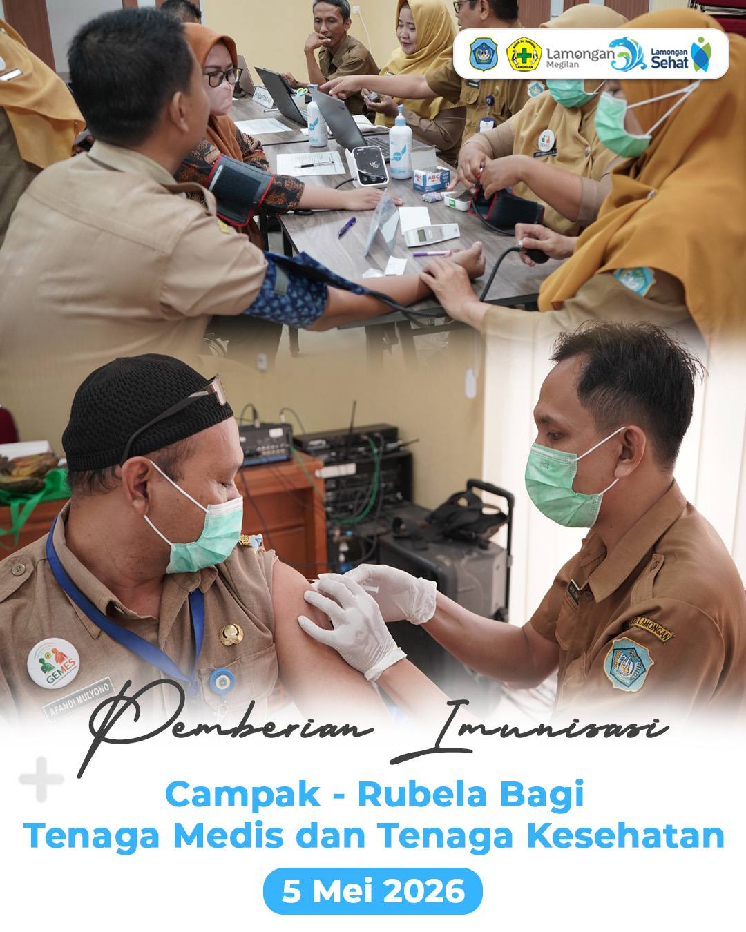 Foto: Pemberian Imunisasi Campak Rubela Bagi Tenaga Medis dan Tenaga Kesehatan