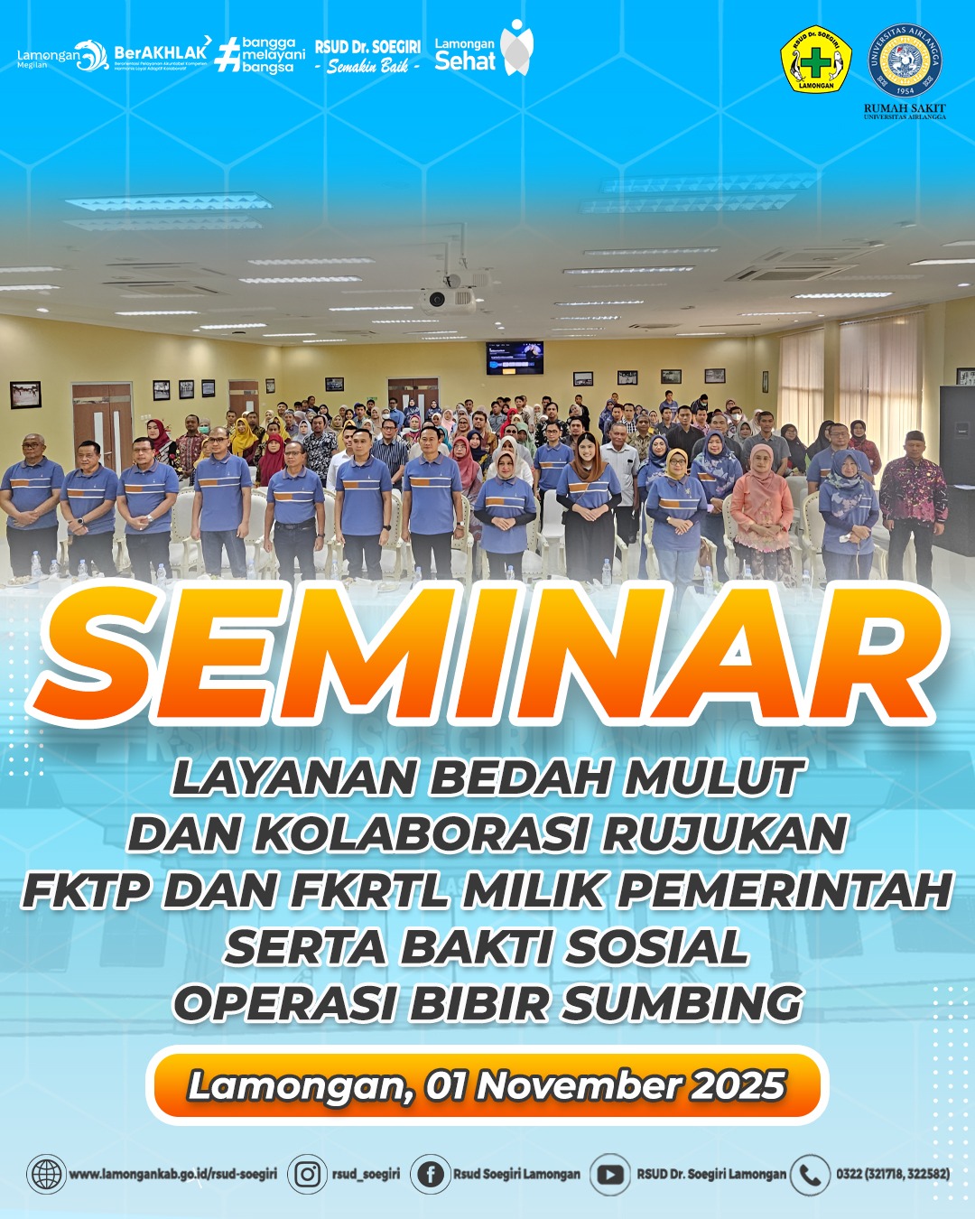 Foto: Seminar dan Bakti Sosial Operasi Bibir Sumbing RSUD Dr. Soegiri Lamongan Dan RS Universitas Airlangga
