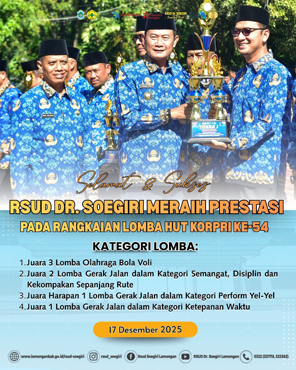 Foto: RSUD Dr. Soegiri Meraih Prestasi Pada Lomba HUT Korpri Ke-54