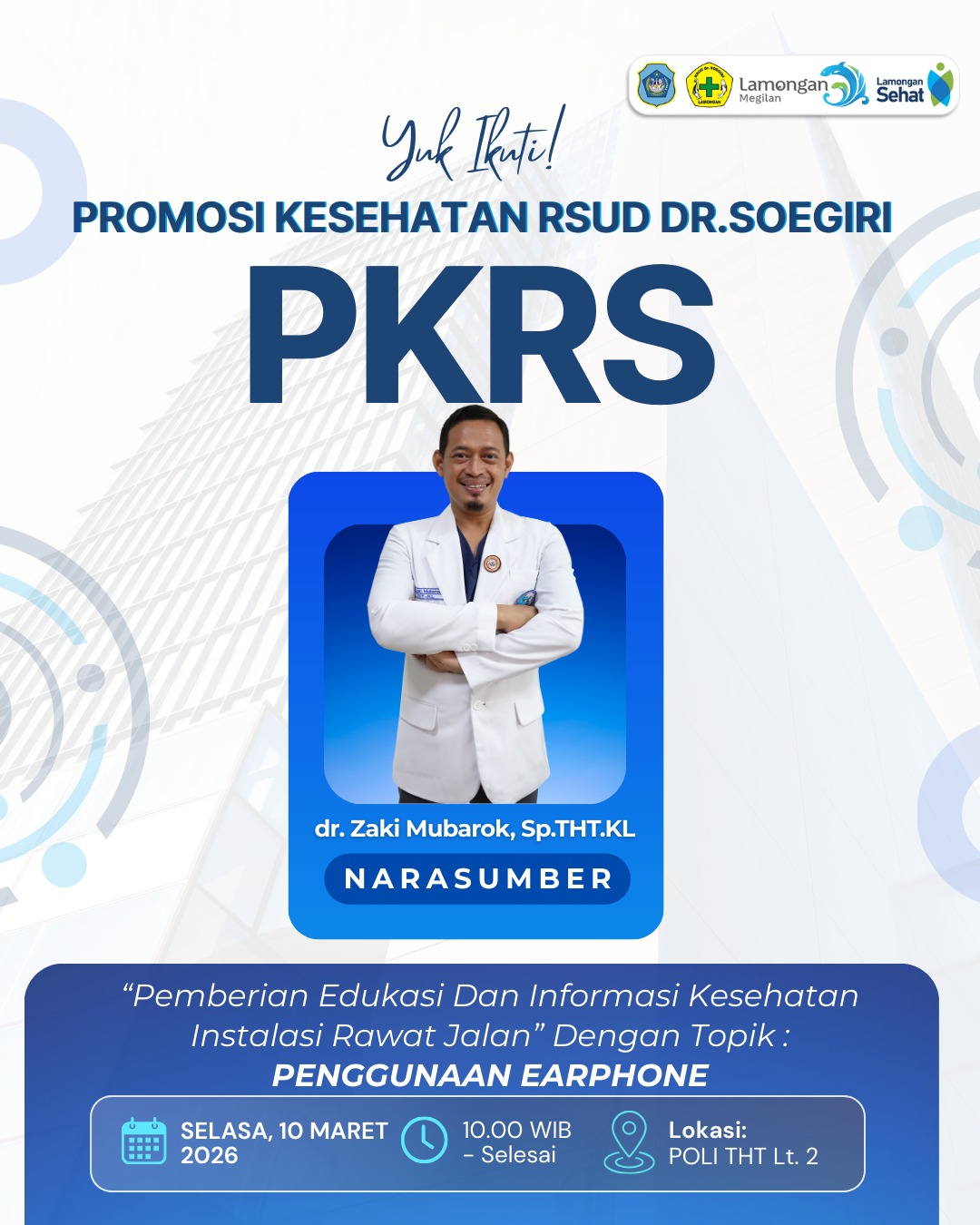 Foto: Promosi Kesehatan RSUD dr. Soegiri : Penggunaan Earphone