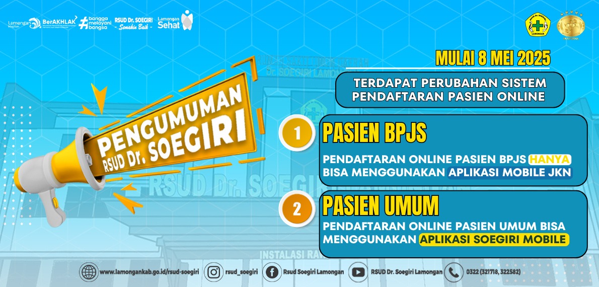 PENGUMUMAN PERUBAHAN SISTEM PENDAFTARAN PASIEN ONLINE
