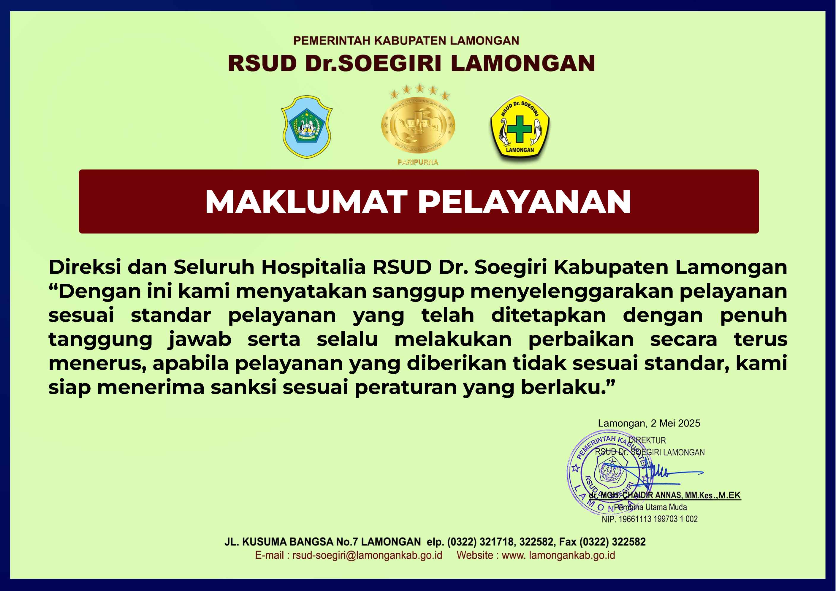 Maklumat Pelayanan