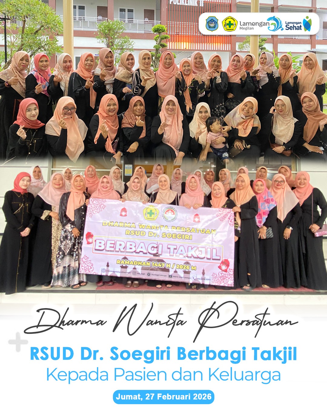 Foto: Dharma Wanita Persatuan RSUD Dr. Soegiri Berbagi Takjil