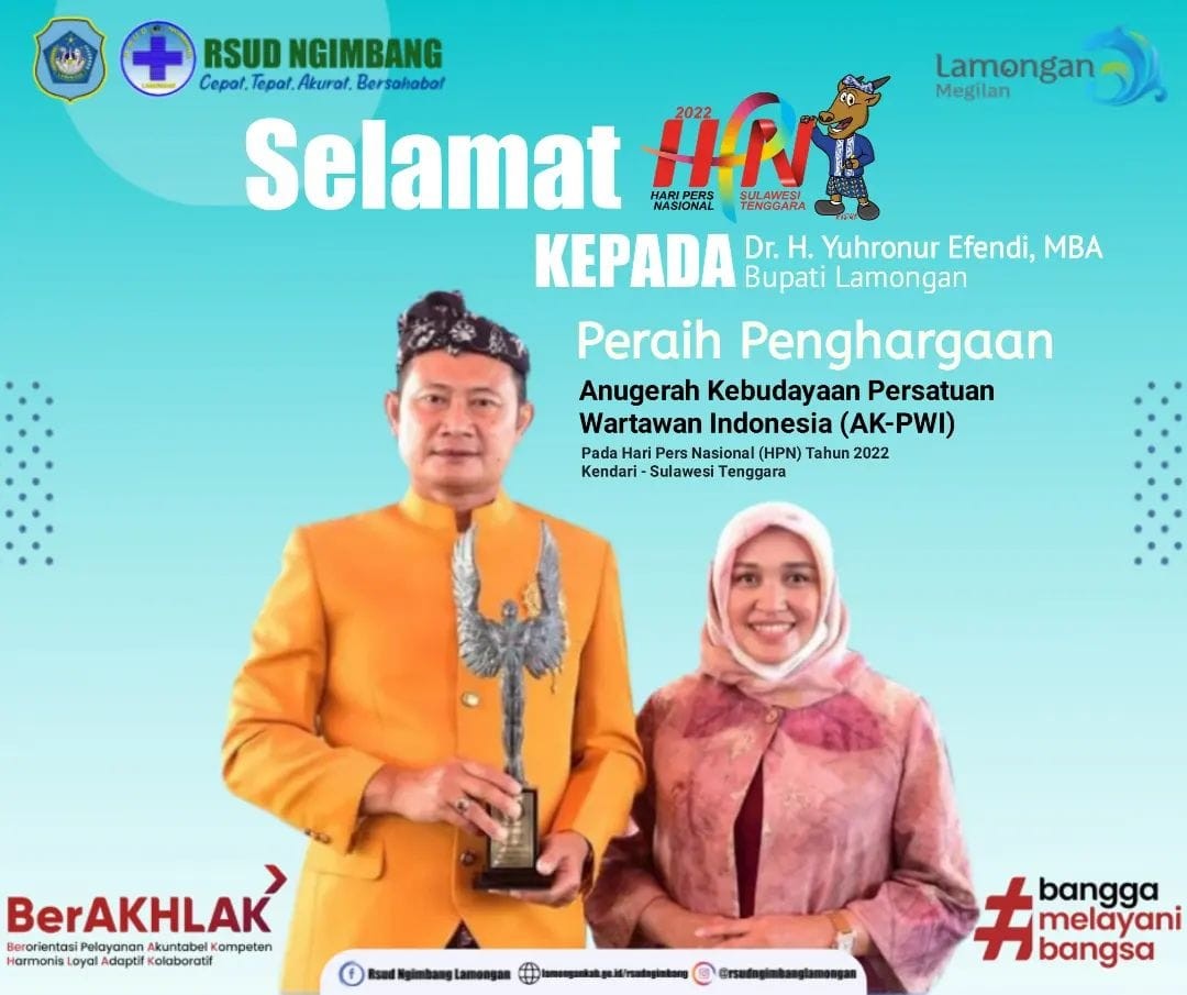 Selamat Kepada Dr.H. Yuhronur Efendi, MBA Bupati Lamongan