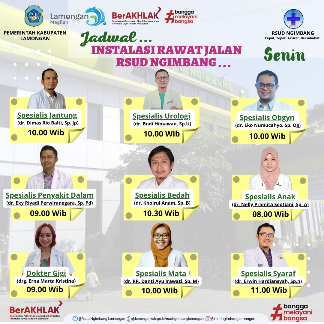 JADWAL INSTALASI RAWAT JALAN RSUD NGIMBANG