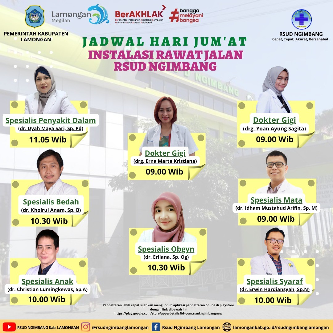 JADWAL DOKTER HARI JUM'AT INSTALASI RAWAT JALAN RSUD NGIMBANG