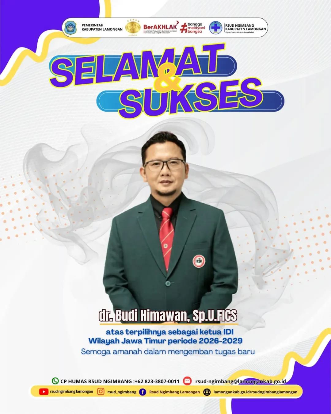Foto: Selamat dan Sukses selalu dr. Budi Himawan, Sp. U. FICS 🔥