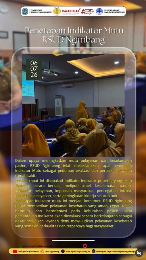 PENETAPAN INDIKATOR MUTU RSUD NGIMBANG