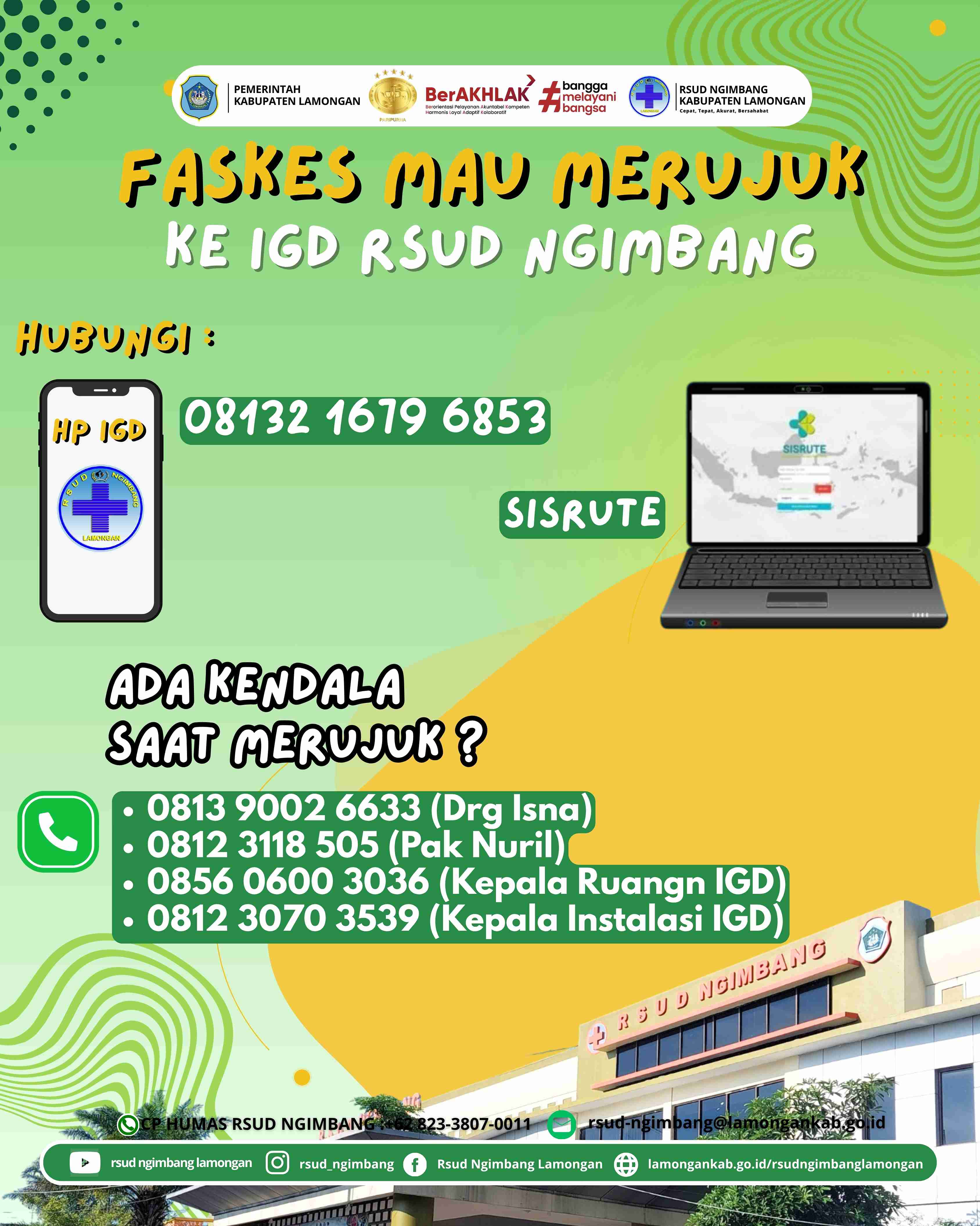 Foto: KESULITAN MERUJUK KE IGD RSUD NGIMBANG?? BEGINI CARANYA BIAR GAMPANG..