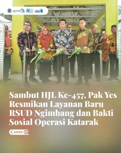 Foto: Sambut HJL Ke-457, Pak Yes Resmikan Layanan Baru RSUD Ngimbang dan Bakti Sosial Operasi Katarak