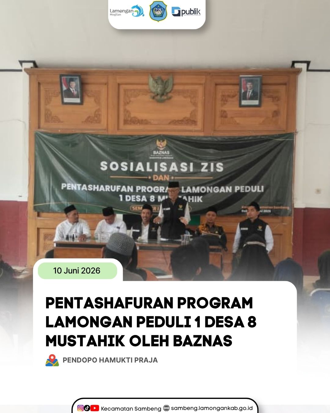 Foto: PENTASHARUFAN PROGRAM LAMONGAN PEDULI 1 DESA 8 MUSTAHIK OLEH BAZNAS DI KECAMATAN SAMBENG
