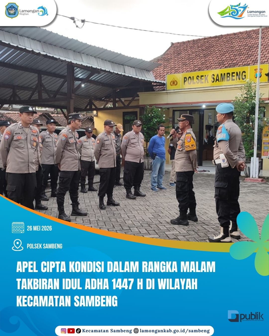 Foto: APEL CIPTA KONDISI MALAM TAKBIRAN IDUL ADHA 1447 H DI WILAYAH KECAMATAN SAMBENG
