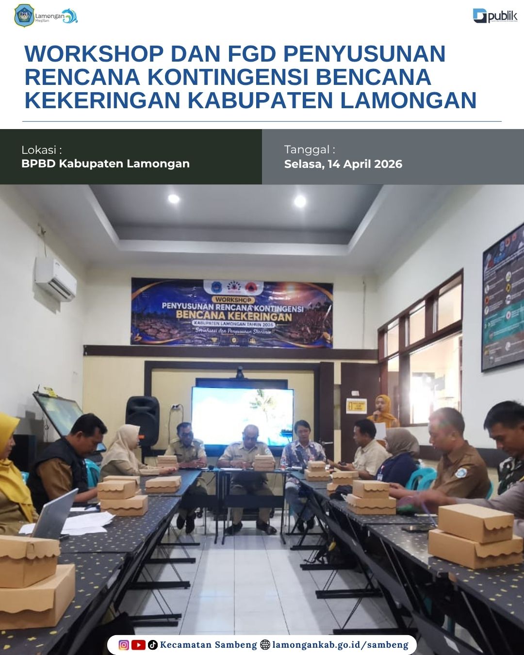 Foto: PENYUSUNAN RENCANA KONTINGENSI BENCANA KEKERINGAN, BPBD LAMONGAN GELAR WORKSHOP DAN FGD