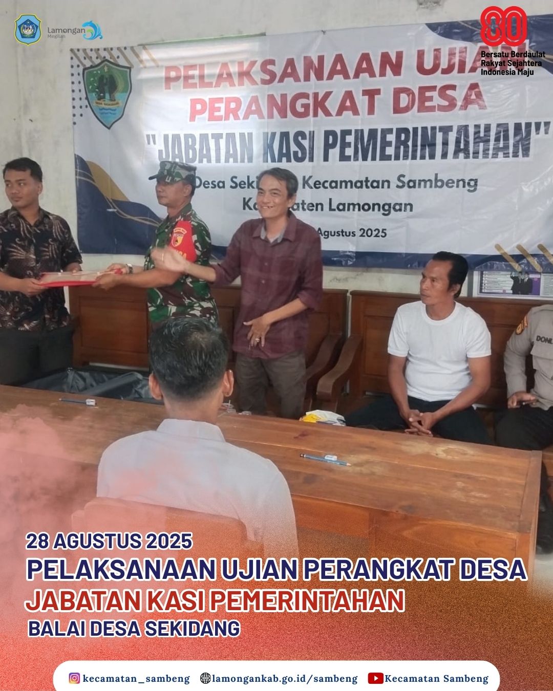 Foto: PELAKSANAAN UJIAN PERANGKAT DESA JABATAN KASI PEMERINTAHAN DESA SEKIDANG