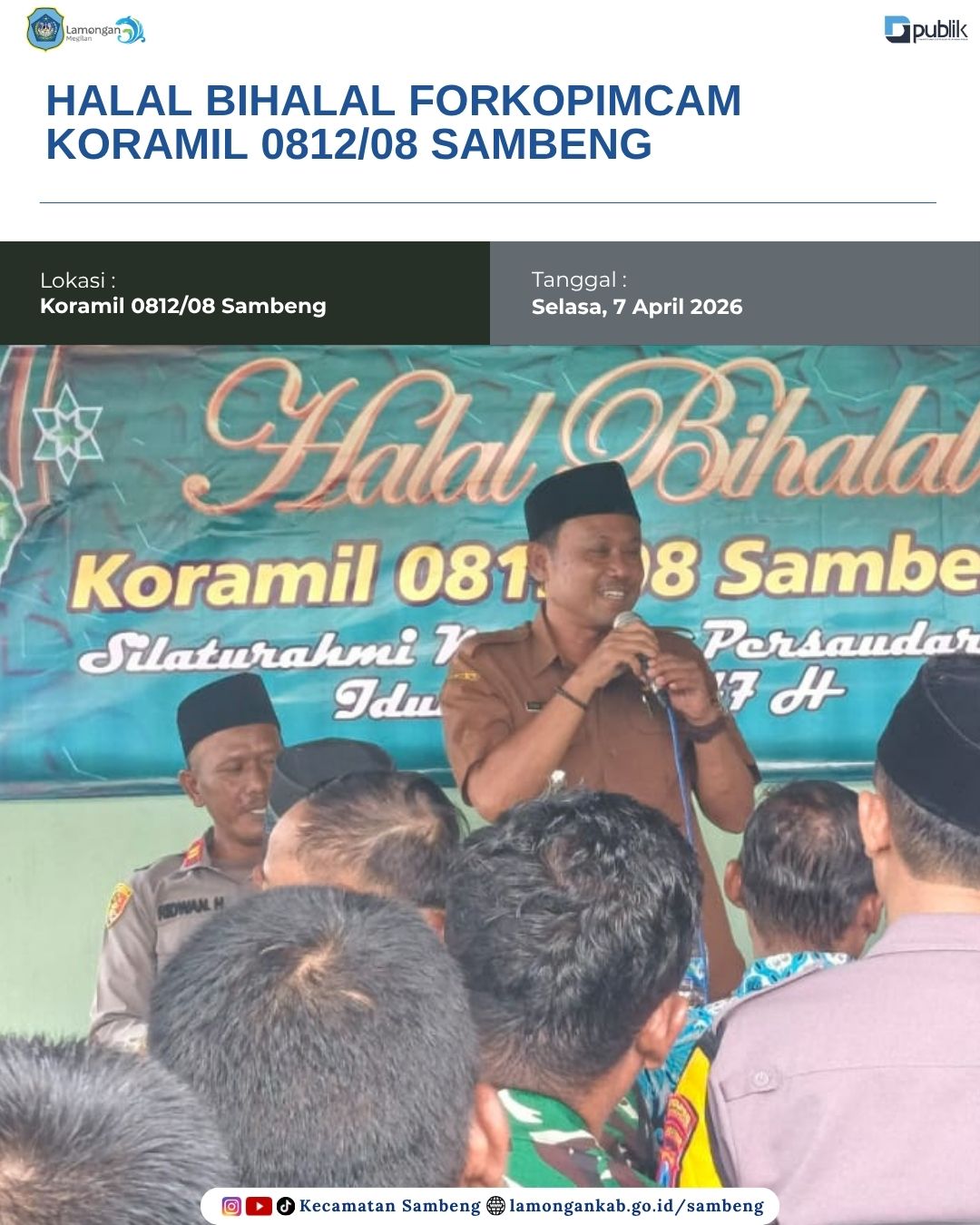 Foto: FORKOPIMCAM HADIRI HALAL BIHALAL KORAMIL 0812/08 SAMBENG
